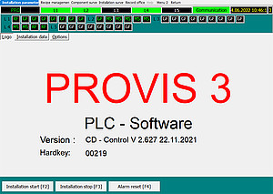 Screenshot Bediengerät Provis 3