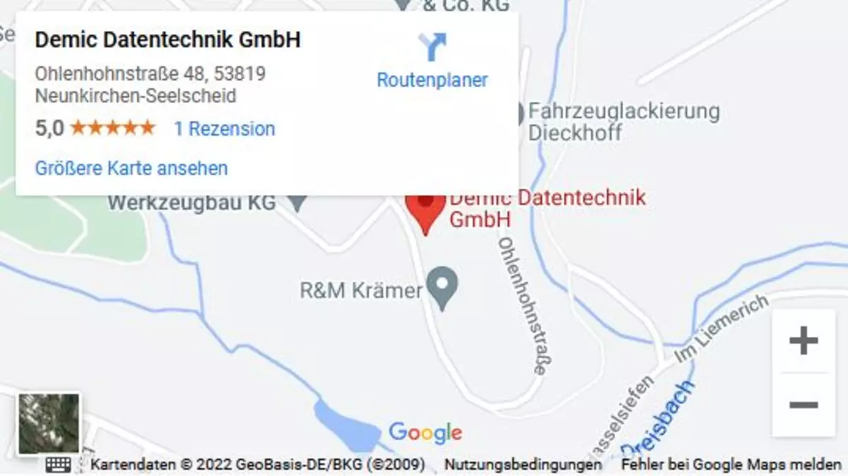 Google Maps Karte DEMiC Datentechnik GmbH
